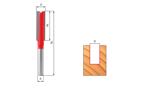 Double Flute Straight Bit Type C D: 16mm R:38,1mm FR-12-14012P 1