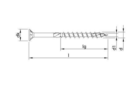 HECO-TOPIX-plus 4,5 x 40, countersunk head, T-25, PT, A3K, 500 pcs. HC-62245 1