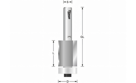 Trimming Router Cutter 18 mm with ball bearing TI-BGT90LKS-8