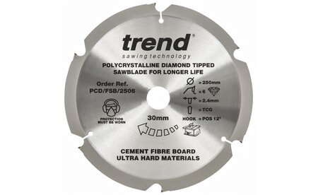 Circular saw blade DIA 250x2.4/1.6x30, TFZ=6 T-PCD-FSB-2506