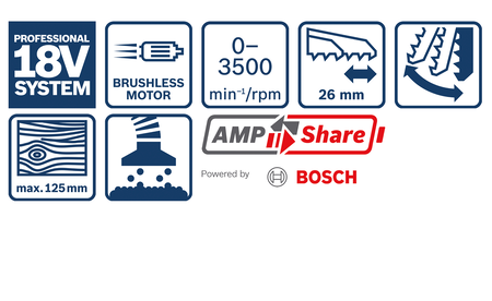 BOSCH GST 18V-125 B Professional cordless jigsaw B-0-601-5B3-000 3