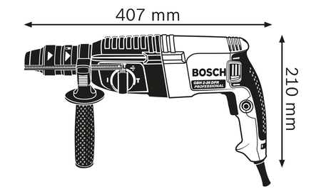 BOSCH GBH 2-26 F Professional rotary hammer with SDS plus B-0-611-2A4-000 2