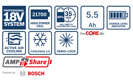 BOSCH 2xPC18V5.5+GAL1880CV Professional starter set B-1-600-A02-14C 1