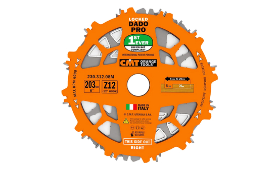 CMT Grooving Saw Blade Set DADO PRO - D203x6,2-20 d30 Z12 HW I-C23031208M