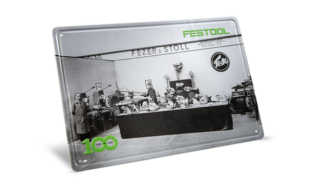 Festool 100 years exhibition stand retro tin plate sign F-578401