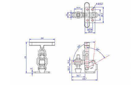 Set of 2 Sauter vertical clamps with T-handle SET-2X-GH-12080-U 3 | © sauter GmbH